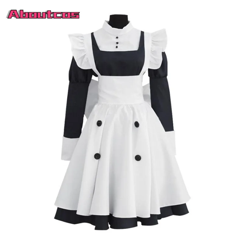 

aboutcos High Quallity Anime Black Butler Cosplay Costume Black Butler Merlin Cos Suit Maid Costume Halloween Female Clothing