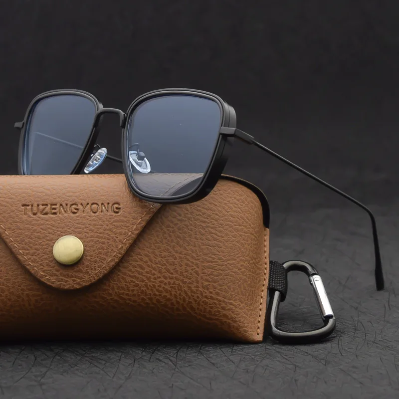 TUZENGYONG 2022 New Steampunk Sunglasses Fashion Men Women Brand Designer Vintage Square Metal Frame Sun Glasses UV400 Eyewear