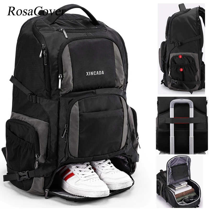 80L 50L Expandable Men 17 Inch Laptop Notebook Backpack Outdoor Hiking Travel Pack Sports Climbing for Male Women Mochilas