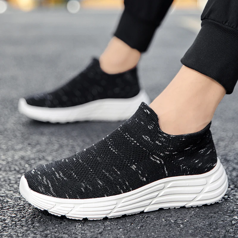 Летние сетчатые мужские повседневные туфли дышащие полулоферы модные уличные