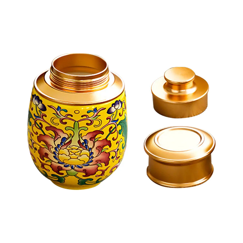 

Tea Jar Storage Containercanister Salt Ingredient Bottle Pepper Chinese Porcelain Ceramic Can Fragrance Ointment Canisters Seal