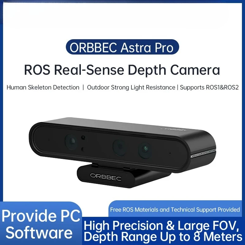 Фото ORBBEC Astra Pro 3D глубина камера диапазона 0,6-8 м для AI робототехники, разработки дронов, распознавание лиц с ROS1 и ROS2 №1