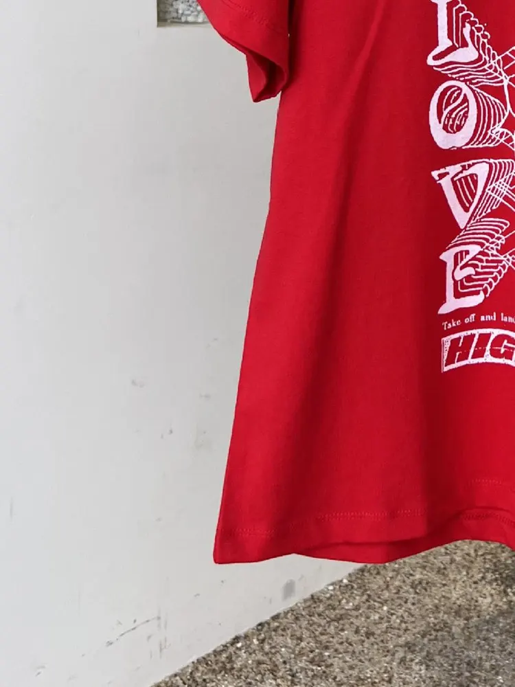 

Женская винтажная свободная футболка, Красная футболка с коротким рукавом и круглым вырезом, с буквенным принтом, лето 2022