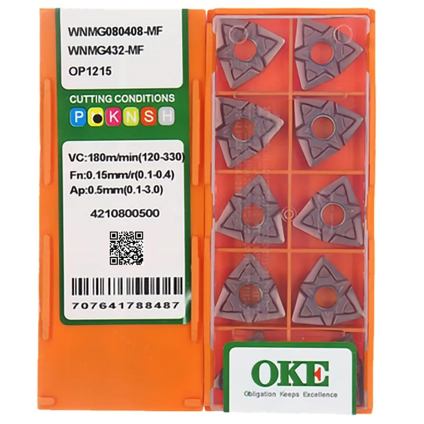 

OKE WNMG080408-MF / WNMG080412-MF OP1215 OP1315 WNMG432 WNMG433 CNC carbide inserts For Steel, Stainless steel 10pcs/box