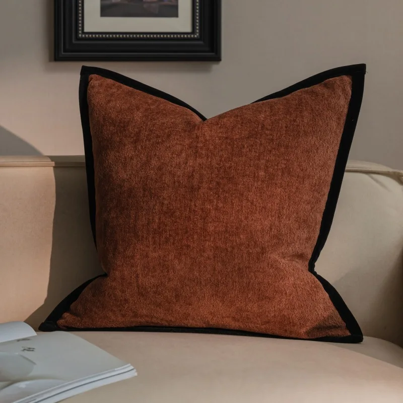 

DUNXDECO Однотонный чехол для подушки из синели 45x45 см