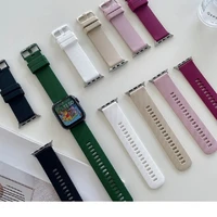 silicone strap for apple watch strap 45mm 44mm 40mm 41mm 38mm 42mm 44mm rubber strap bracelet iwatch series 3 4 5 6 se 7 strap