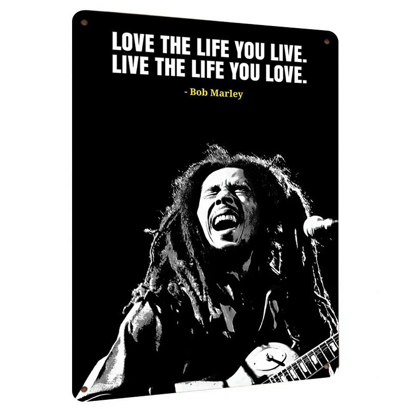 Фото Боб Марли Цитата Металлическая Настенная Искусство Love The Life You Live Регги Музыка Легенда Декор Для Дома Бар Офис №1