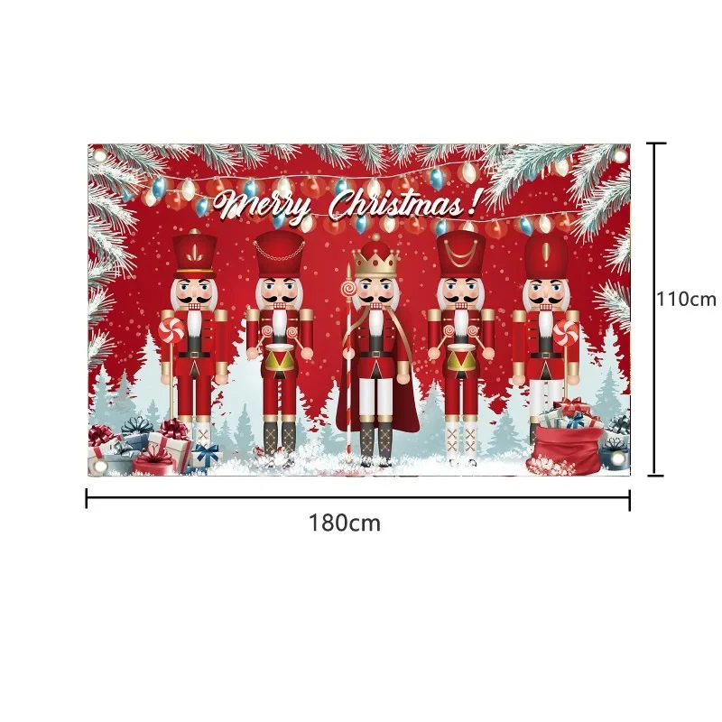 Рождественский Щелкунчик Солдат Баннер Фон Ткань Новогоднее Украшение