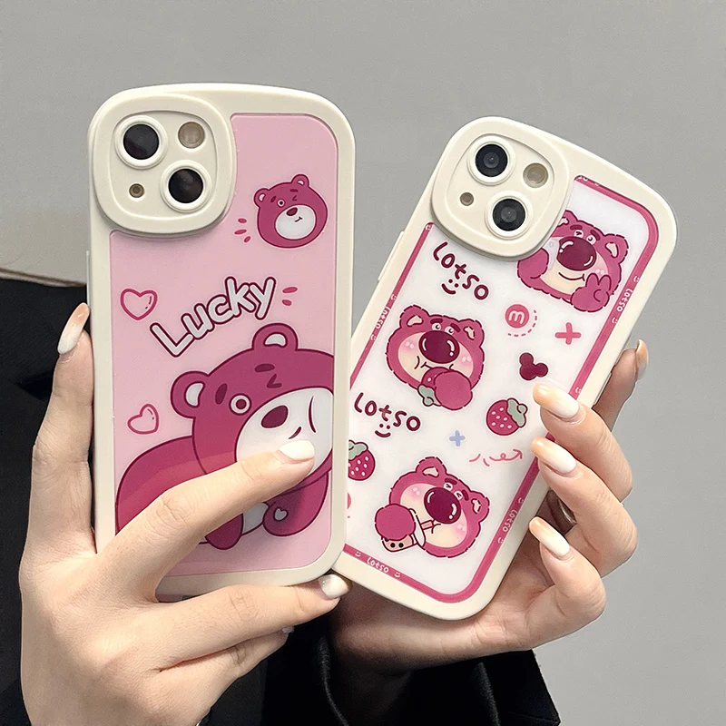 

Disney Kawaii Cartoon Lotso Phone Case for iPhone 11 12 13 mini pro XS MAX 8 7 Plus X XR Cover