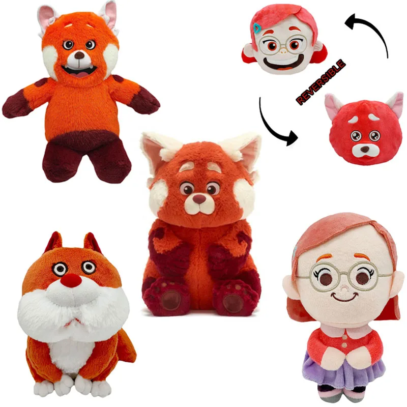 

Anime Kawaii Turning Red Reversible Plush Pillow Toy Flip Raccoon Bear Doll Stuffed Girl Plush Red Panda Fox Plushies Kids Gift