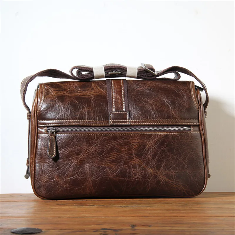 Fashion designer high quality first layer cowhide men's tablet computer shoulder bag casual outdoor work leather messenger bag