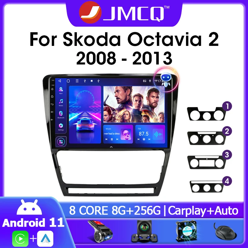 Автомагнитола JMCQ Andriod 11 мультимедийный видеоплеер для 2008-2013 Volkswagen SKODA Octavia 2 плеер