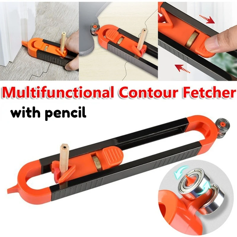 

Profile Scribing Ruler Contour Gauge with Lock Adjustable Precise Carpenter Tools for Tile Woodworking Measurement Gauge Tool