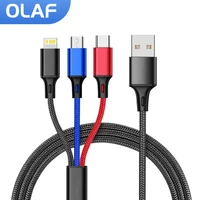 3 in 1 usb cable micro usb type c charger data usb c cable multi usb port mobile phone wire charge cord fast charging for iphone