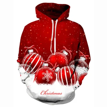 2023 New Men's Christmas Hoodie 3D Printed Funny Long Sleeve Christmas Clothing Loose Size S-6XL Top 1