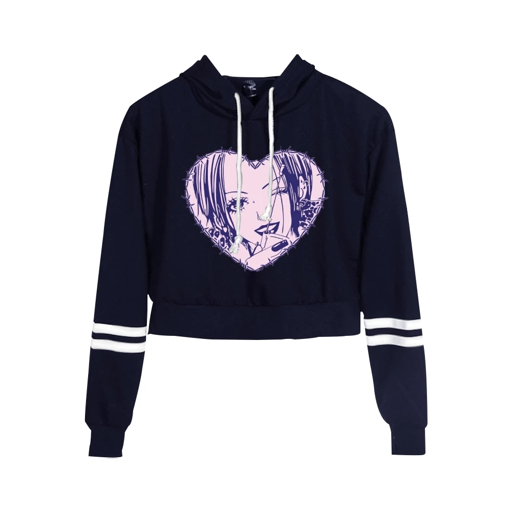 

Nana osaki Hoodies Sweatshirts Crop top Harajuku College style Pullovers Printing Personalised Anchor Hoodie Women Streetwear