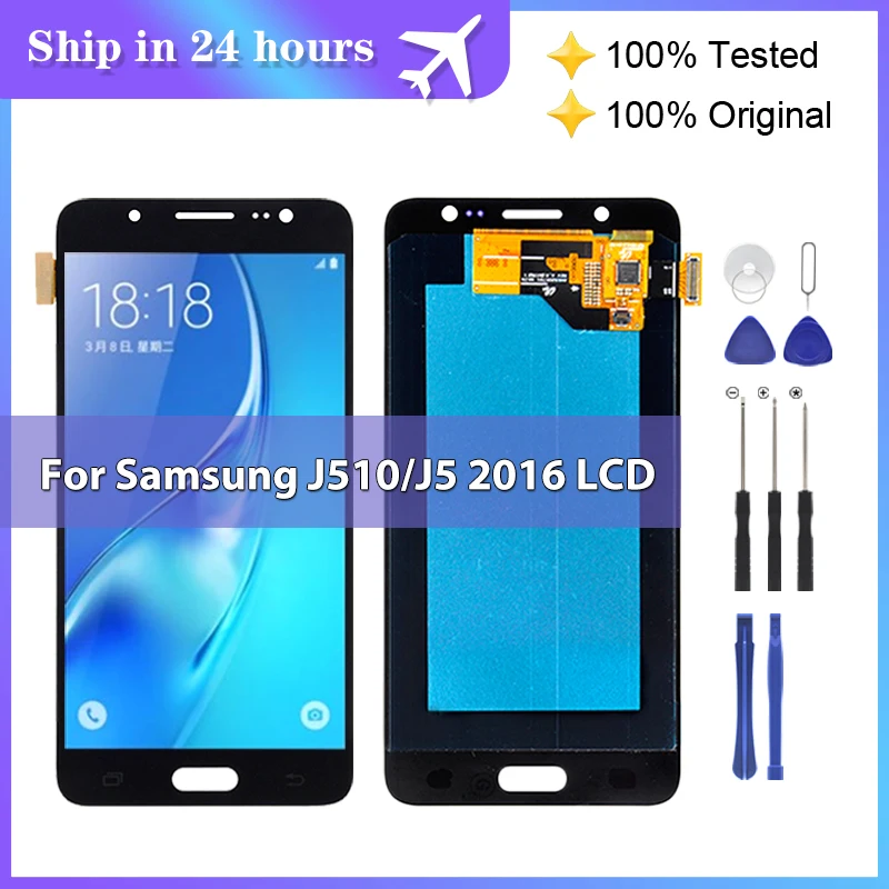 ЖК-дисплей 5,2 дюйма с дигитайзером сенсорного экрана для Samsung Galaxy J5 2016, J510F, J510FN, J510G, J510M в сборе, 1 шт.