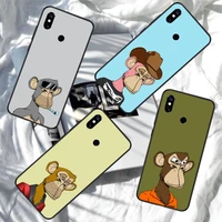 boring monkey club anime phone case for xiaomi redmi note 7 8 9 11 i t s 10 a poco f3 x3 pro lite funda shell coque cover