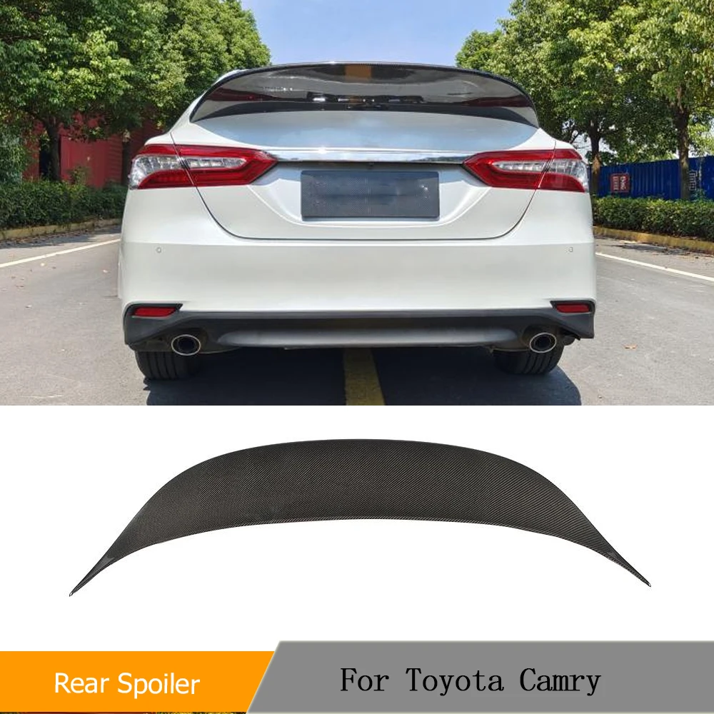 

Car Rear Trunk Spoiler Wing For Toyota 8th Gen Camry 2018-2022 Car Rear Boot Lid Highkick Wide Spoiler Wing Real Carbon Fiber