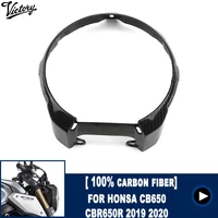 motorcycle accessories 100 carbon fiber fairing headlight protection frame for honda cb650r 2019 2020 2021