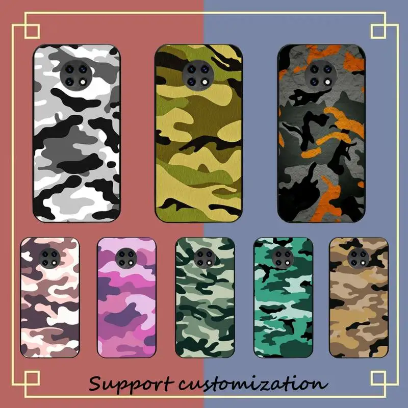 

Camouflage Pattern Phone Case for Redmi 8 9 9A for Samsung J5 J6 Note9 for Huawei NOVA3E Mate20lite cover