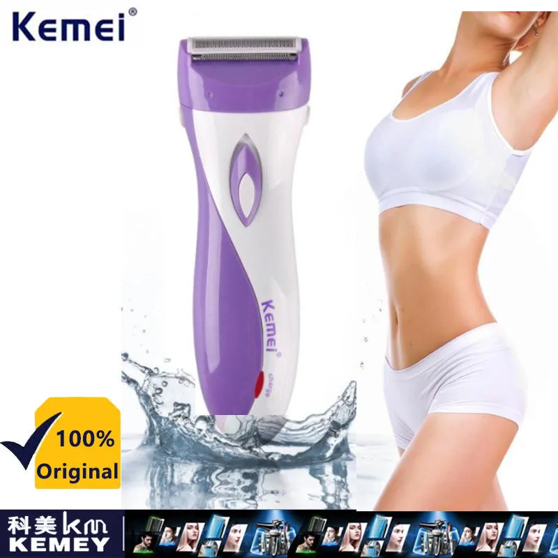 

Kemei Hair Remover Lady Shaver Underarm Hair Trimmer for Women Cordless Epilator Rechargeable Waterproof Bikini Armpit Razor