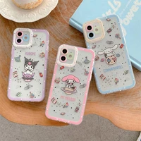 sanrio kuromi mymelody kawaii cartoon ins style suitable for apple13 mobilephone shell 12promax anti fall 11pro protective cover