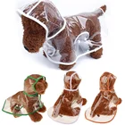 Водонепроницаемый прозрачный дождевик с капюшоном для маленьких собак, дождевик для чихуахуа, мопса, Тедди