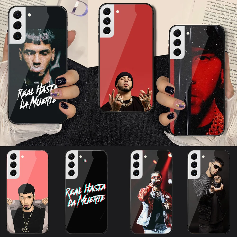 

Anuel AA Rapper Young Tempered Glass Phone Case Cover For Samsung Galaxy A S 9 12 13 20 21 22 32 33 Fe 5G Plus Ultra