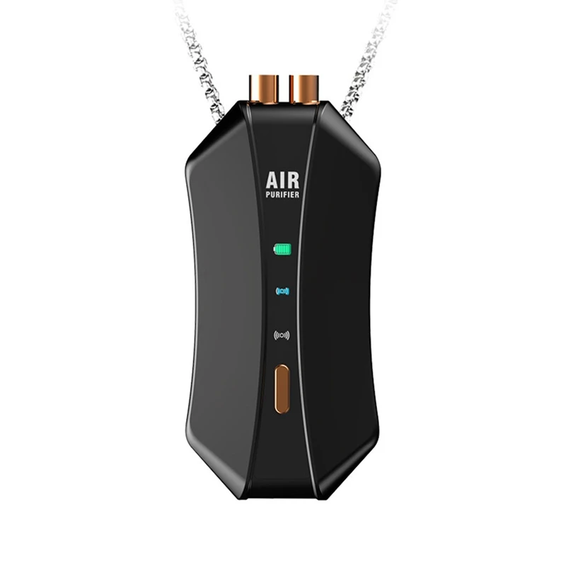 

Air Purifier Necklace Mini Personal Wearable Necklace Negative Ion Generator Car Air Freshener Low Noise Random Color
