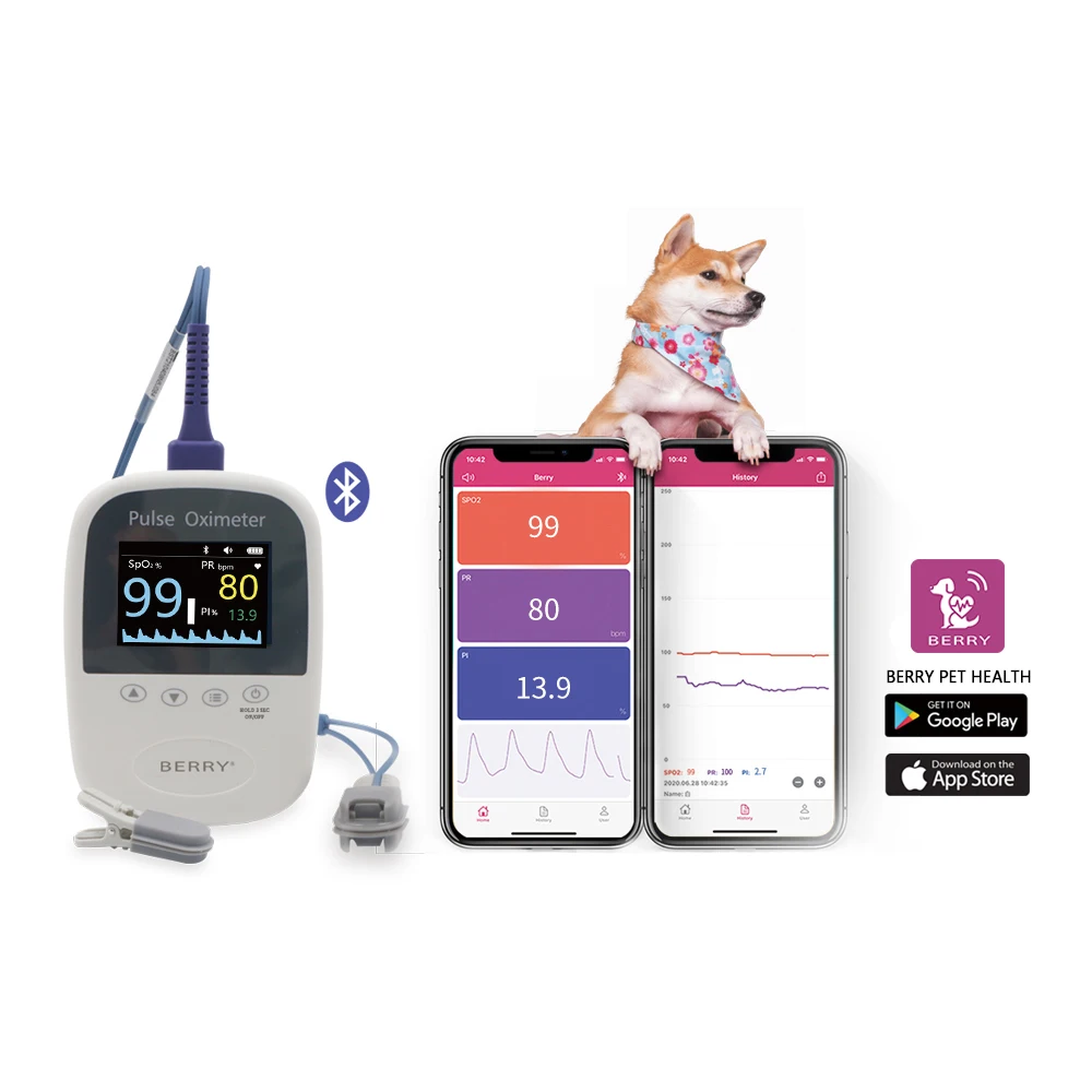 BM1000A-I BERRY Vet Medical Bluetooth Free App Пульсоксиметр Ветеринарный Точное и дешевое