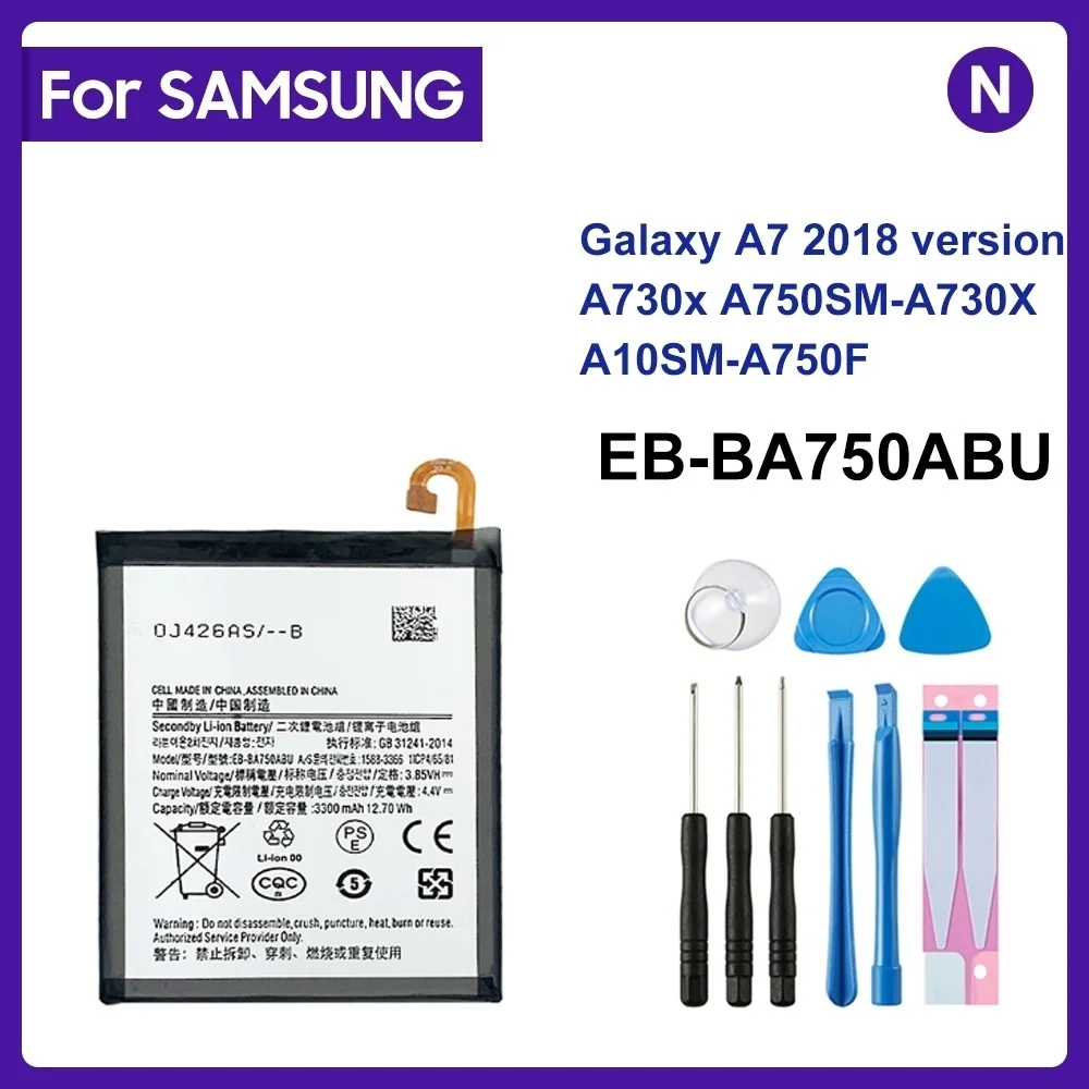 Аккумулятор для SAMSUNG EB-BA750ABU 3400 мАч Galaxy A7 2018 версия A730x A750 SM-A730x A10 SM-A750F