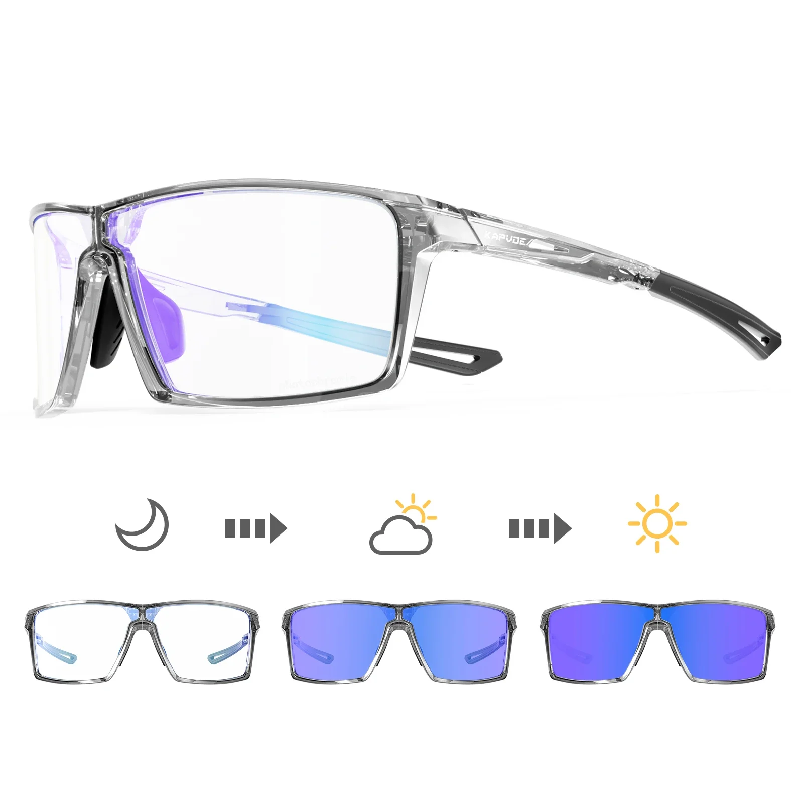 Kapvoe Складные Фотохромные Солнцезащитные Очки UV400 Для Велоспорта Мужчин И Женщин