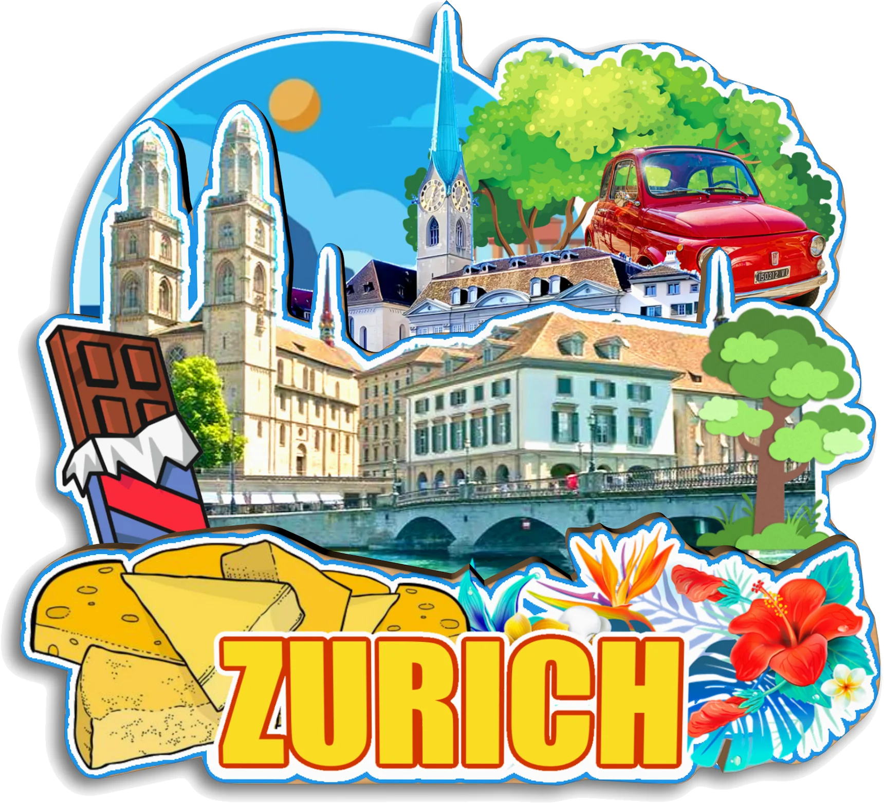 Фото Locarno Brienz Engelberg Thun Bellinzona Zurich Женева SWITZERLAND Магнит на холодильник Путешествия Сувенир Подарок №4