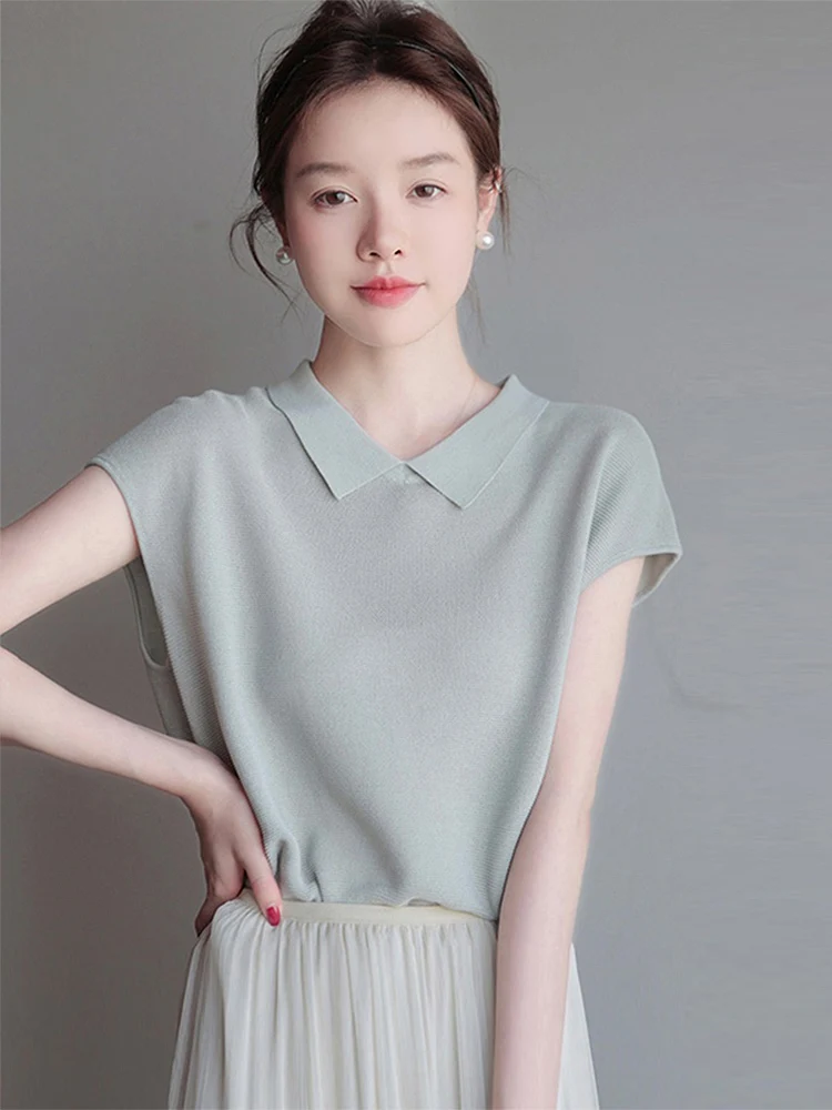 

BETHQUENOY Camisetas Mujer Manga Corta Short Sleeve T Shirt Femme Lapel Collar Casual T-Shirt Women Summer Clothes Topy Damskie