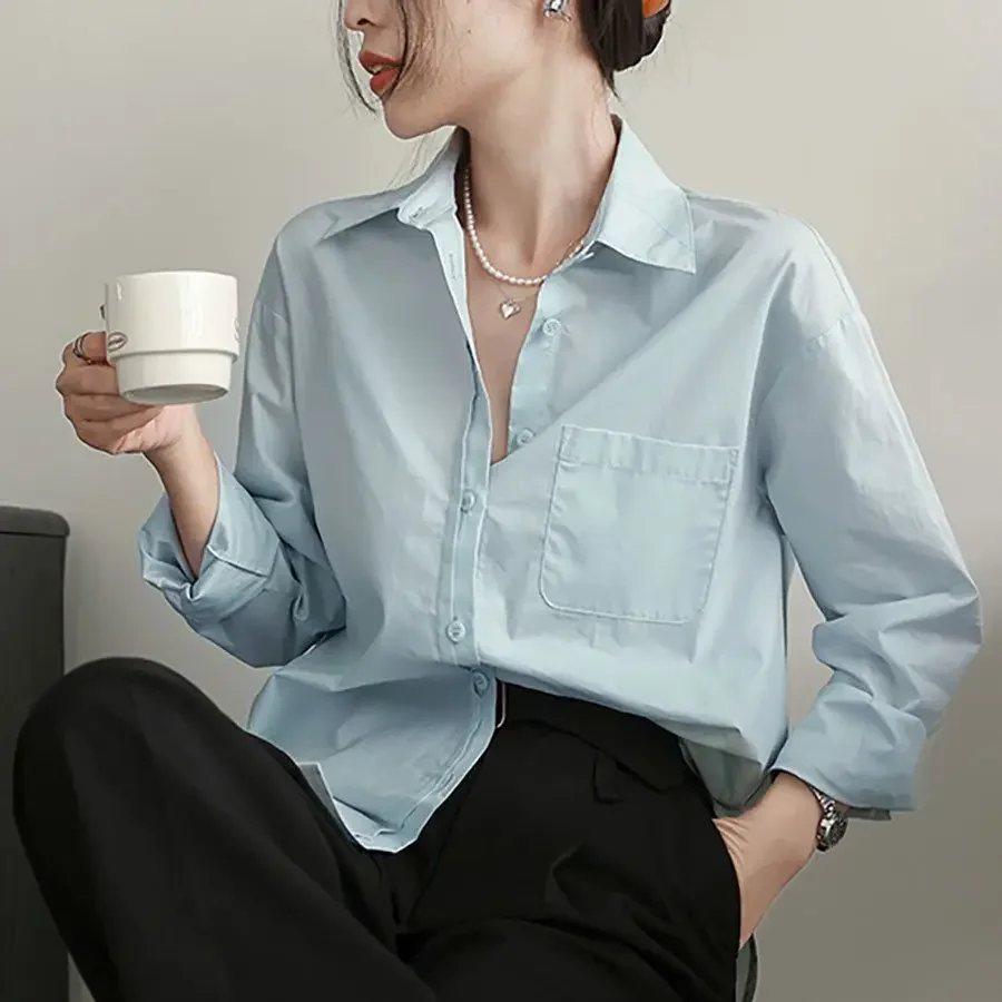 Красочная хлопковая рубашка с длинными рукавами Философия женская новая