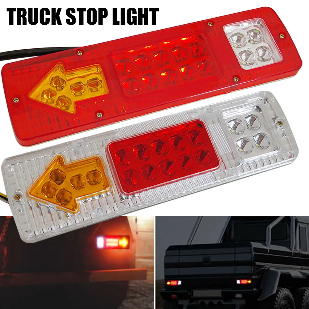 

2pcs 12V 19 LED Car Trailer Truck Rear Tail Lights Stop Brake Turn Signal Lamp Indicator Taillight Caravans Bus RV Camper Bus