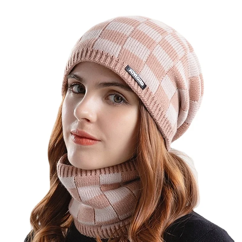 

Женская Шапка-бини, зимняя теплая вязаная Балаклава с флисовой подкладкой