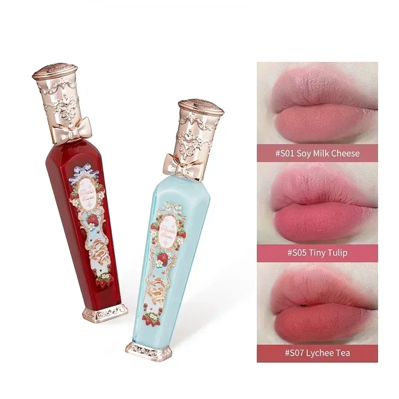 Фото Flower Knows Strawberry Rococo Series Cloud Lip Cream Блеск для губ Длительный бархатный оттенок для губ Губная помада для женщин Косметика №3