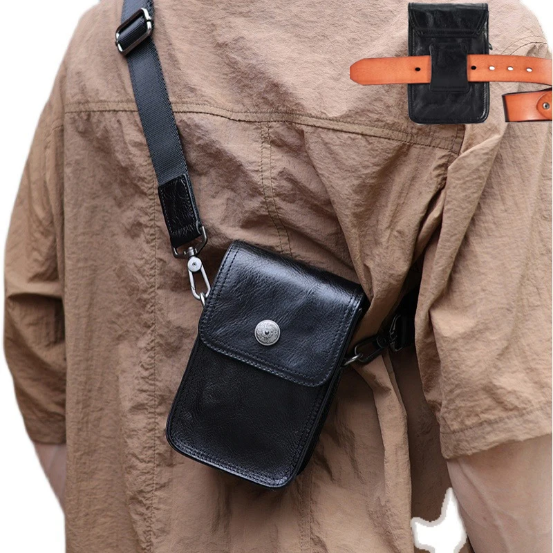 Сумка-мессенджер SENOFAN Мужская Вертикальная кожаный ремень кросс-боди из воловьей