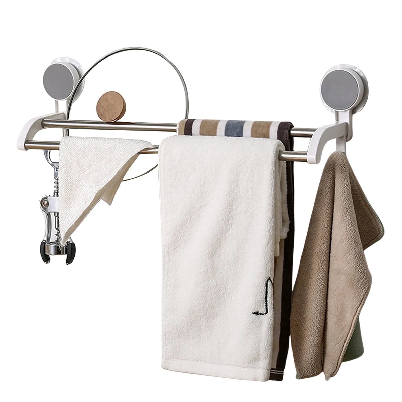 

Wall Mounted Towel Rack Stainless Steel Bath Towel Holder Stainless Steel Shower Towel Holder Shelf Practical Bathroom Organizer