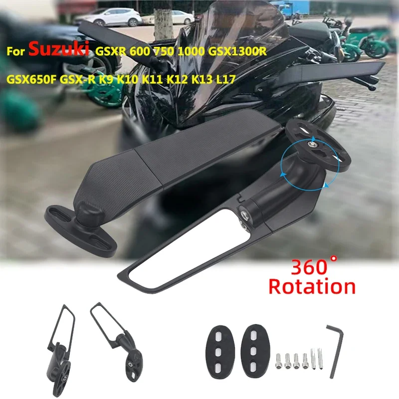 Фото Зеркало заднего вида для Suzuki GSX1300R GSX650F GSXR 600 750 1000 GSX-R 1000, боковые зеркала Specchietti Moto Espejos Retroviseur №1