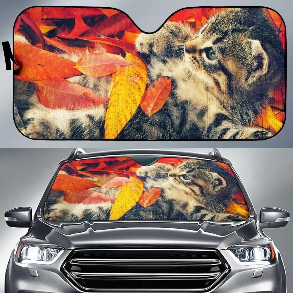 

Cute Autumn Cat Car Sun Shade Amazing Gift Ideas T041720