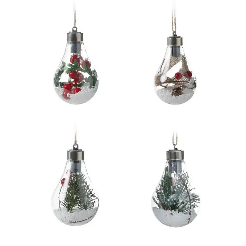 

LED Ball Lights 2022 Christmas Decor Transparent Glass Bulb Ball Pendant Plastic Light For Christmas Ornaments Home Decoration