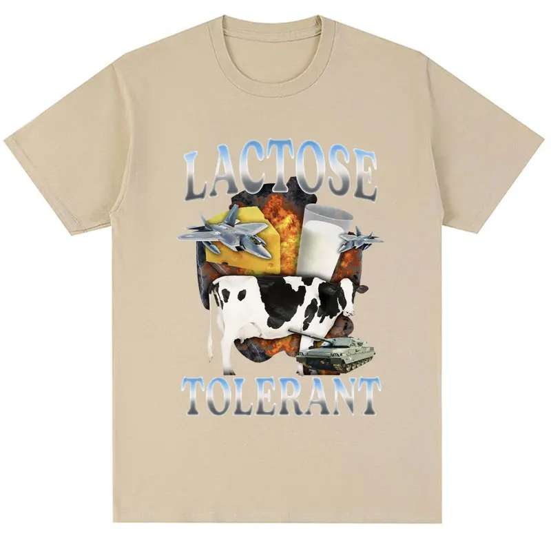 Футболка Мужская/женская с рисунком лактозы смешная эластичная хлопковая