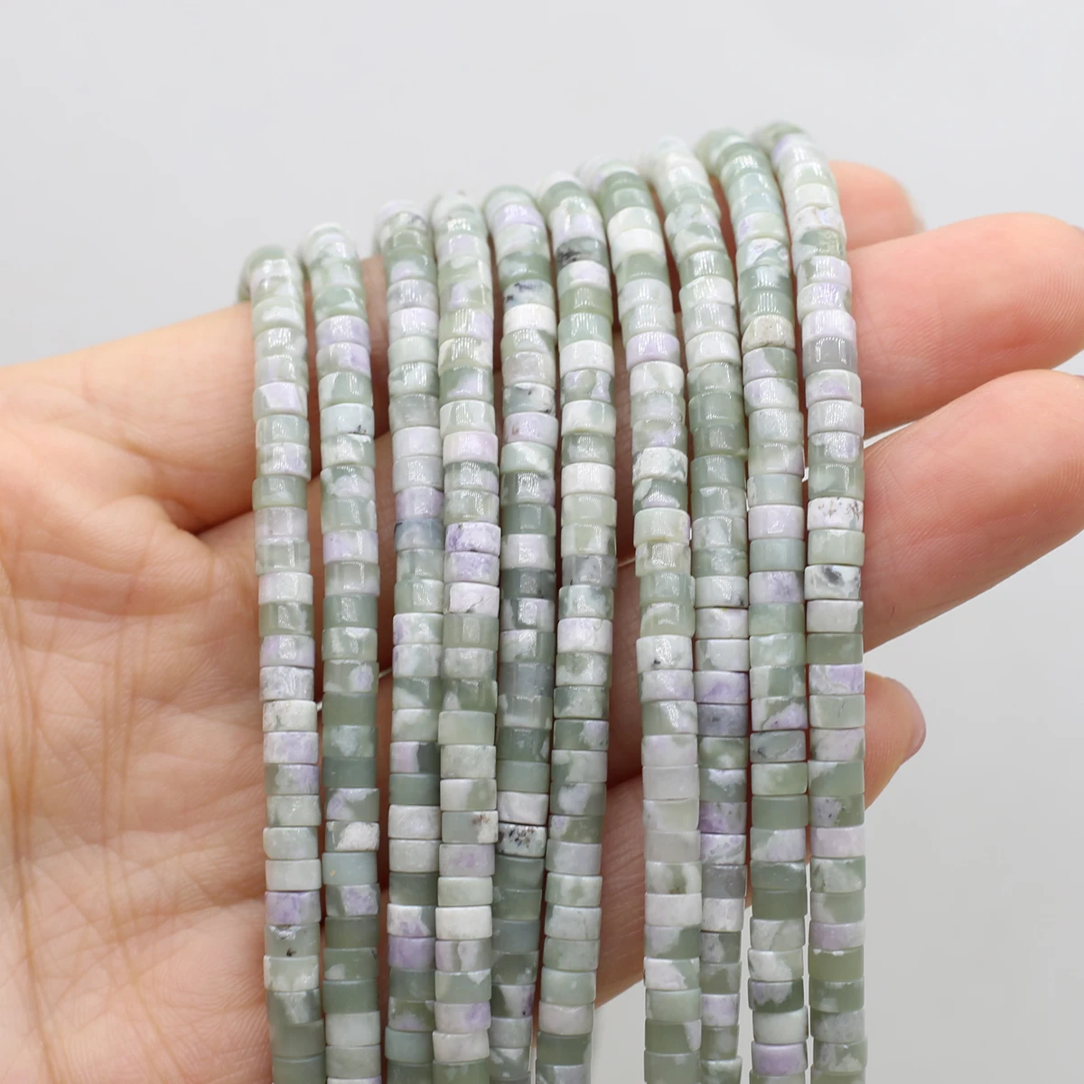 1pcs Natural Stone Round Flat Slices Beads Jade Ornaments Making DIY Exquisite Necklaces Bracelets Jewelry Gift 2x4mm