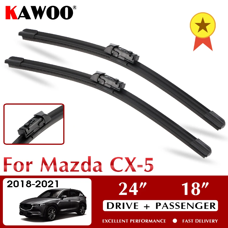 

KAWOO Wiper Car Wiper Blades For Mazda CX-5 2018-2021 Windshield Windscreen Front Window Accessories 24"+18" LHD RHD