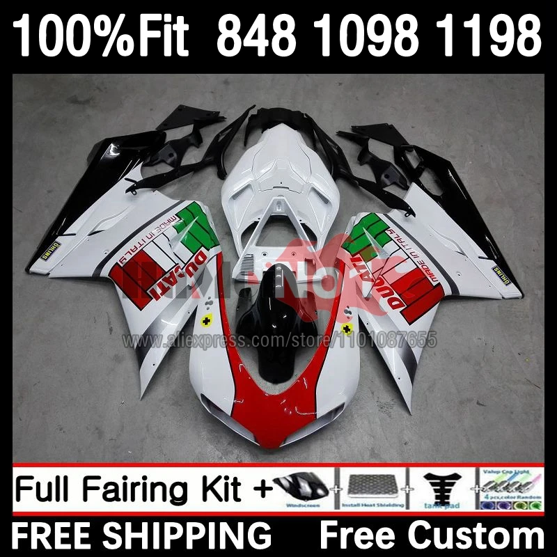 

Injection For DUCATI 848 1098 1198 S R 07 08 09 10 11 12 48No.14 848S 1098S 2007 2008 2009 2010 2011 2012 Fairings white green