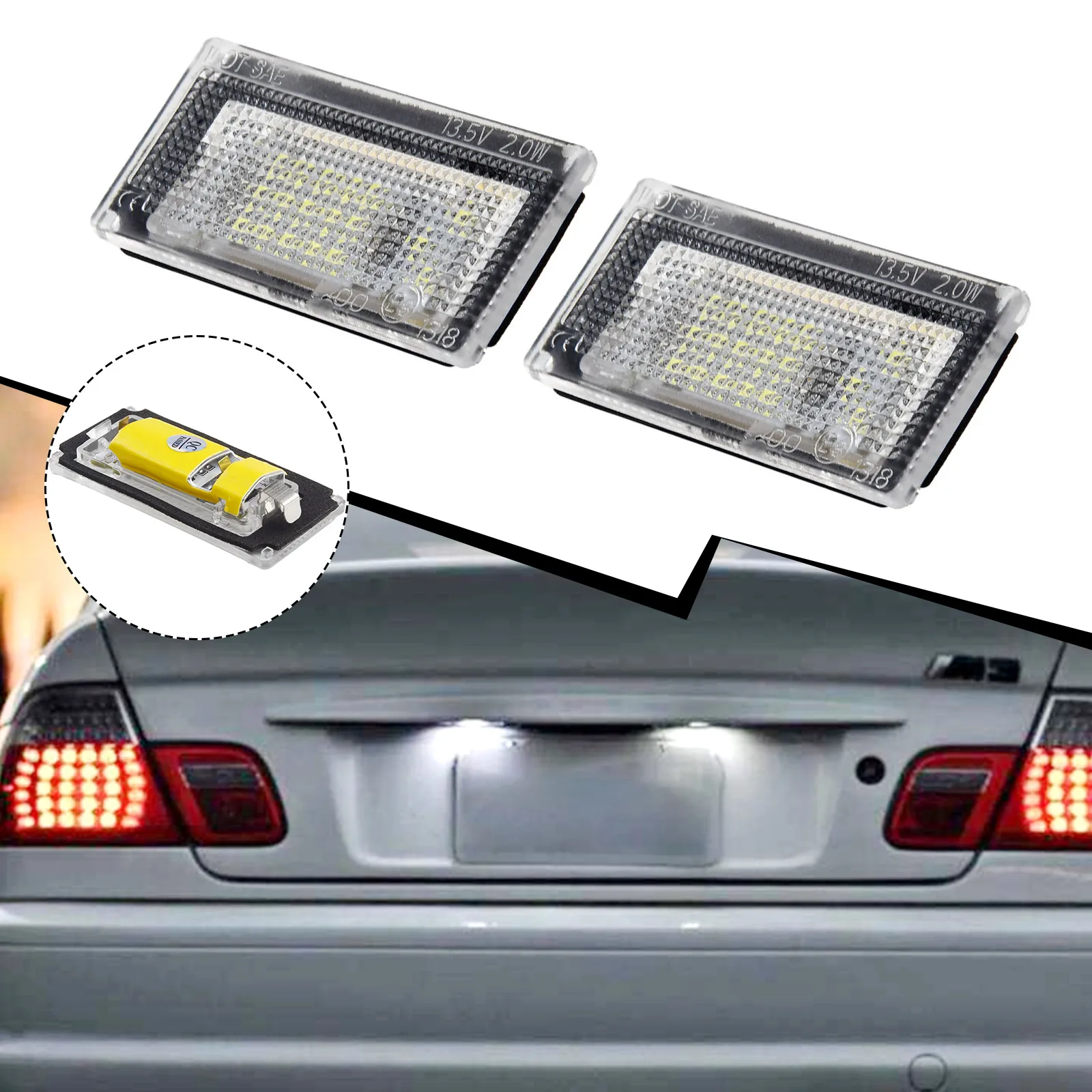 

Лампы для номерного знака, 2x18, 6000K, лампа для номерного знака BMW для Mini For Cooper R50 S R53 01-06, для Convertible R52