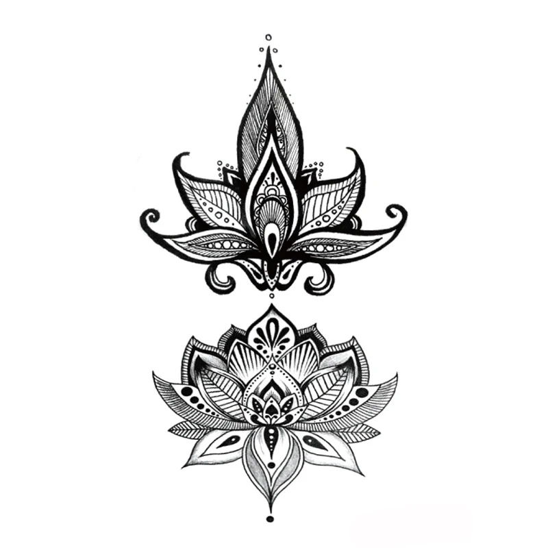 Тату-наклейки лотос цветок петли в руке искусство искусства тела для мужчин и